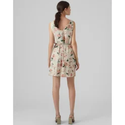 Robe courte Regular Fit Imprimé all over Col en V Sans manches Court gris Tia