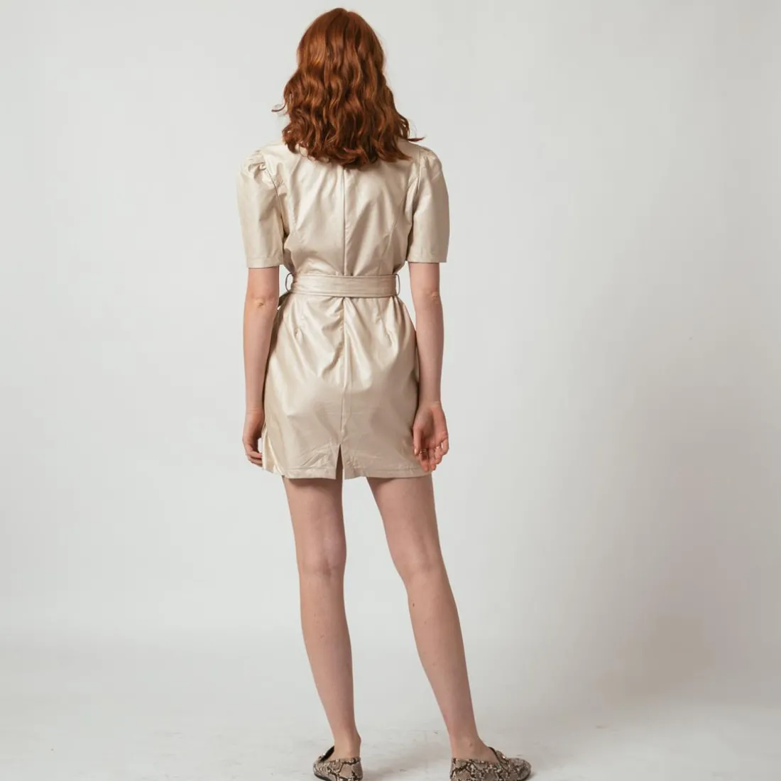 Robe croisée en simili Jade