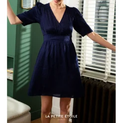 Robe DRINA bleu en viscose