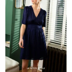 Robe DRINA bleu en viscose