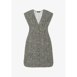 Robe droite CROFT vert en lin