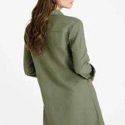Robe droite en jeans ALIO vert Clara