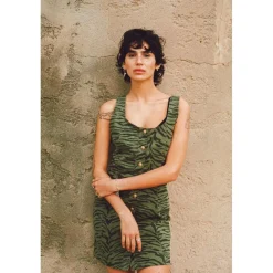 Robe droite en jeans ZERANA vert Hazel