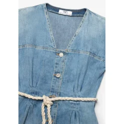 Robe droite fille en jeans KARITE bleu