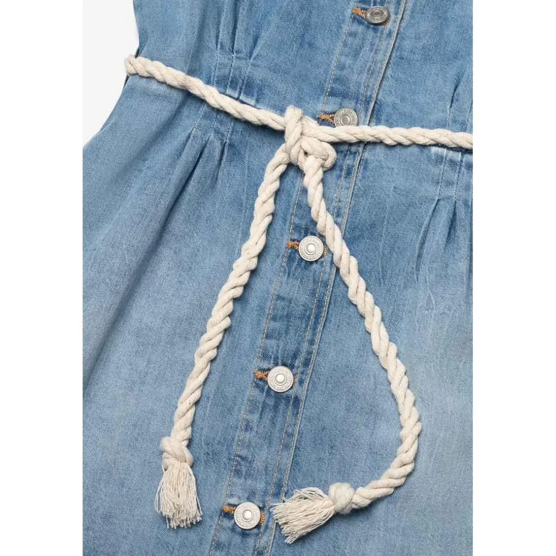 Robe droite fille en jeans KARITE bleu