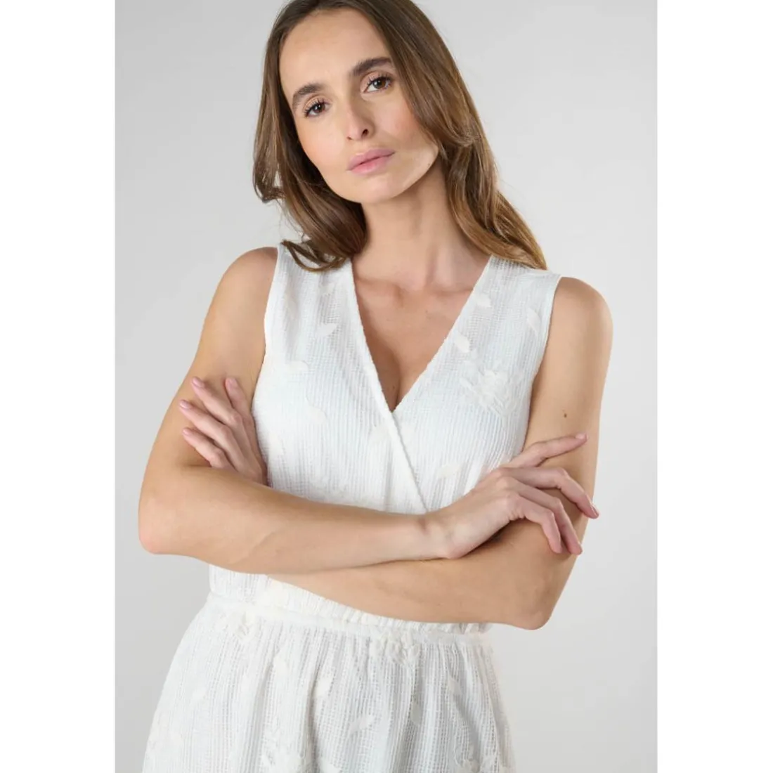 Robe droite HELIOT marron Sia en coton