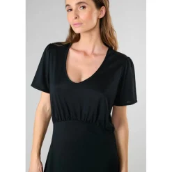 Robe droite ORIENT noir en tencel