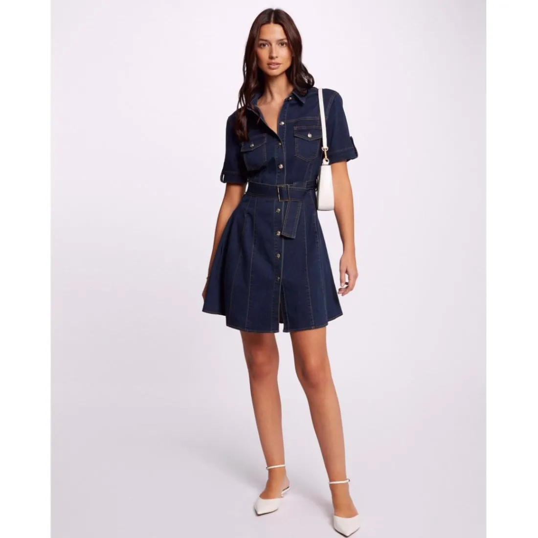 Robe en coton bleu
