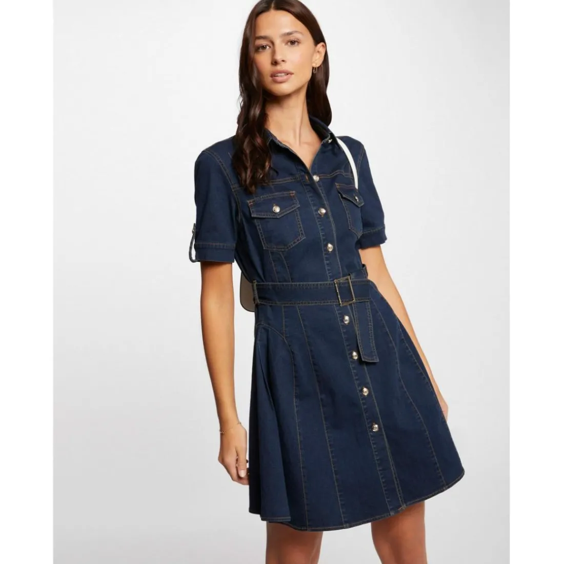 Robe en coton bleu