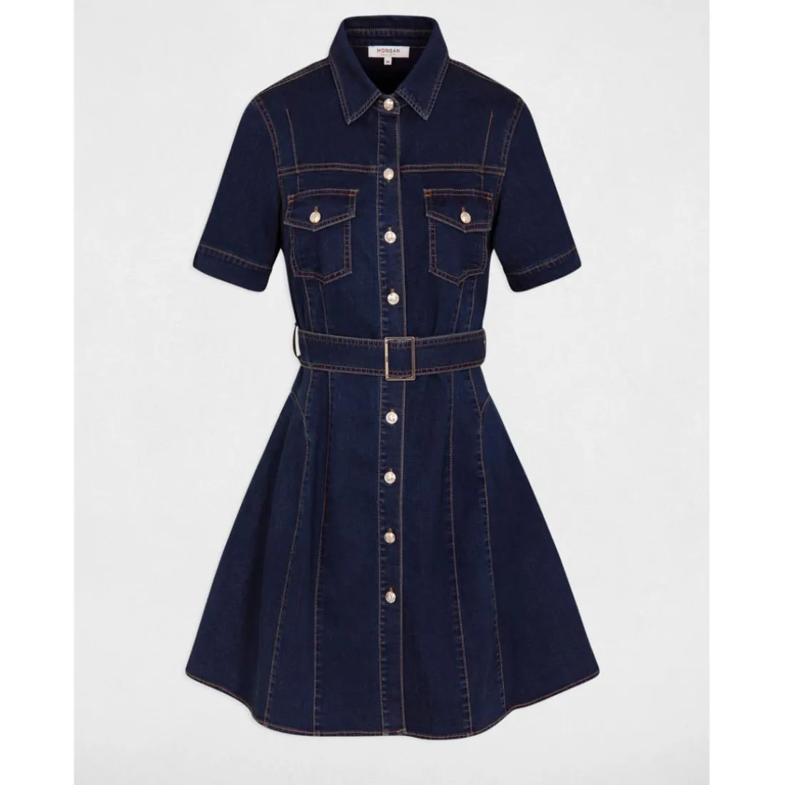 Robe en coton bleu