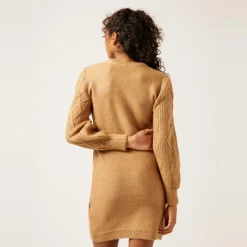 Robe en maille beige