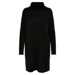 Robe en maille Col bénitier Manches 3/4 Au-dessus du genou noir