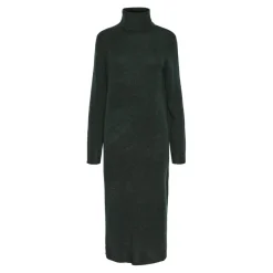 Robe en maille manches longues vert Anya