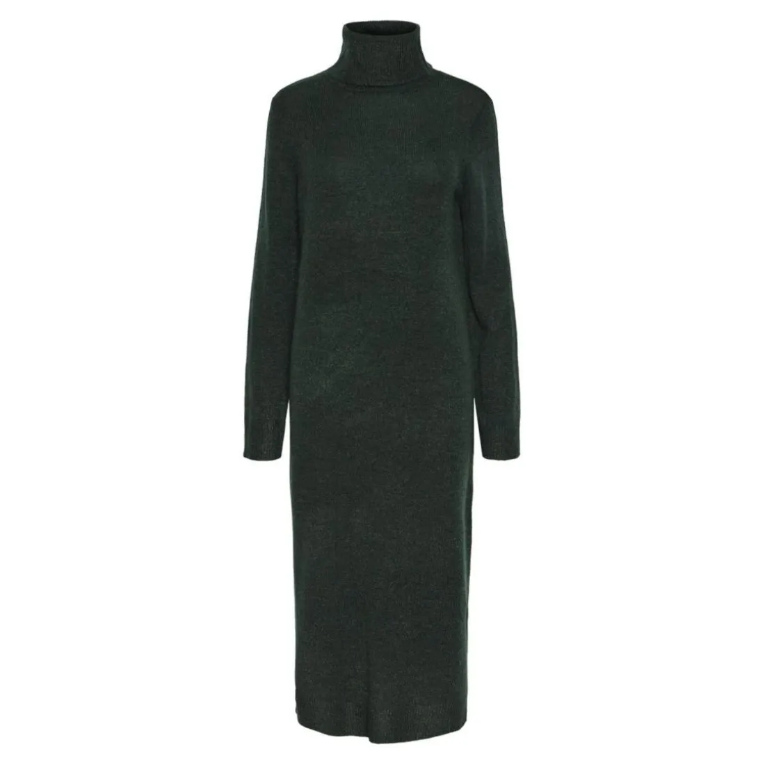 Robe en maille manches longues vert Anya