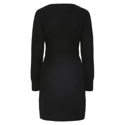 Robe en maille manches longues noir Nea