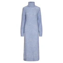 Robe en maille manches longues bleu Clio
