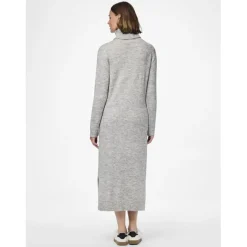 Robe en maille manches longues gris clair Vivi