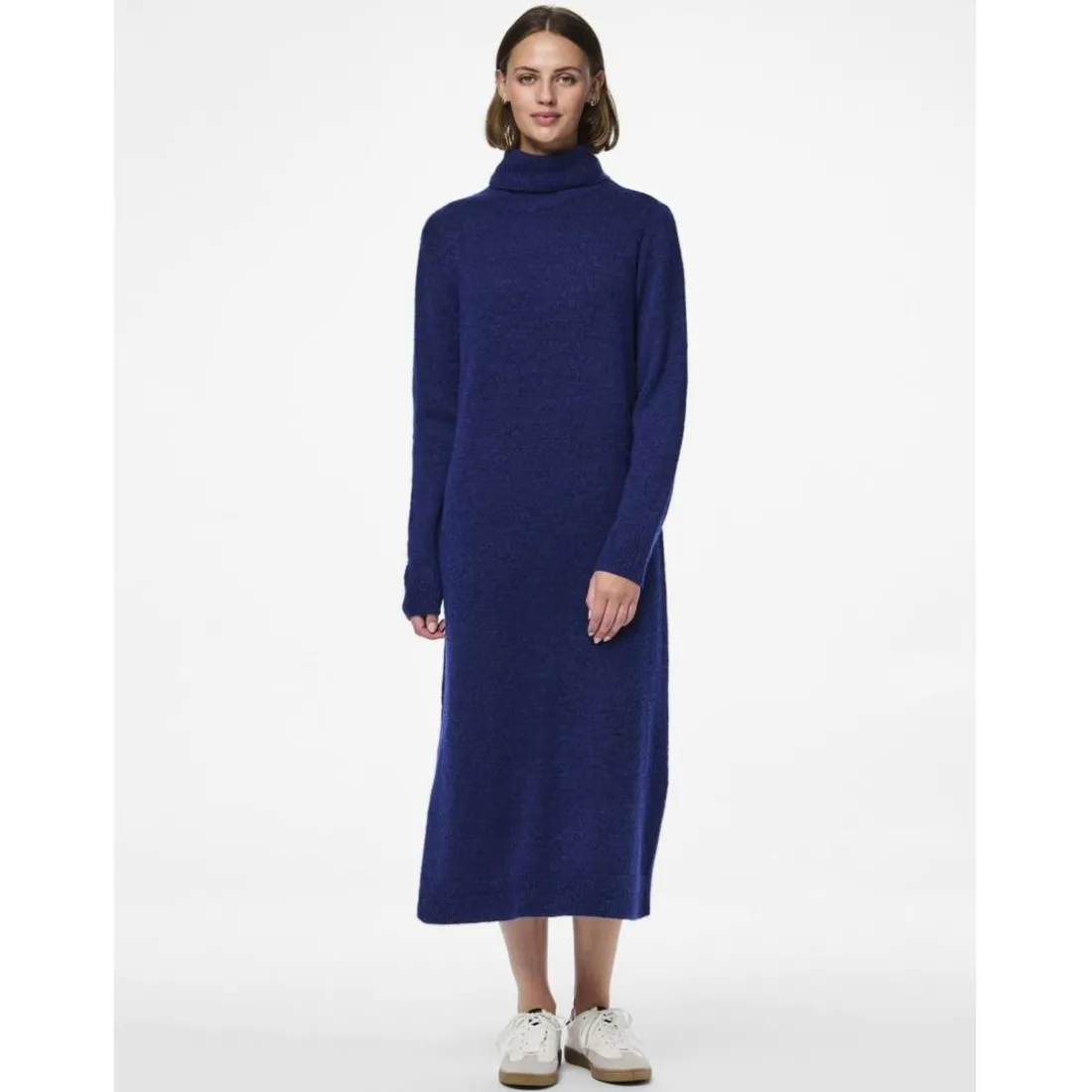 Robe en maille manches longues bleu Kai
