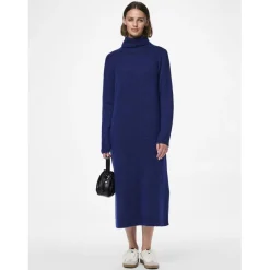 Robe en maille manches longues bleu Kai