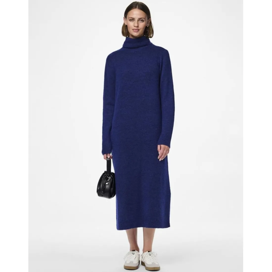 Robe en maille manches longues bleu Kai