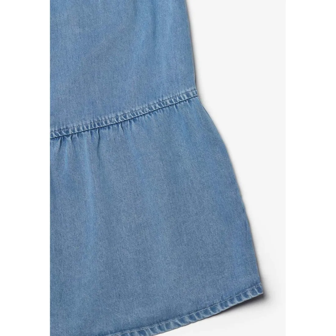 Robe evasée fille, patineuse SUNOGI bleu en tencel