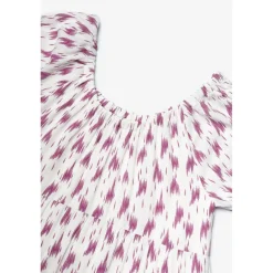 Robe evasée fille, patineuse KYLAGI rose en viscose