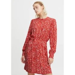 Robe IHCAROLINA DR - Rouge en viscose