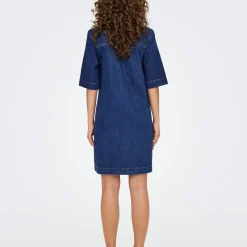 Robe Jean Courte ONLBELLE - Bleu en coton Eva