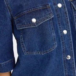 Robe Jean Courte ONLBELLE - Bleu en coton Eva