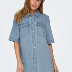Robe Jean Courte ONLBELLE - Bleu Lucy en coton