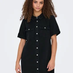 Robe Jean courte ONLLISA - Noir en coton Zara