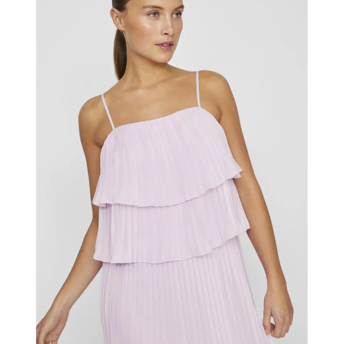 Robe longue à bretelles Chiffan violet Page