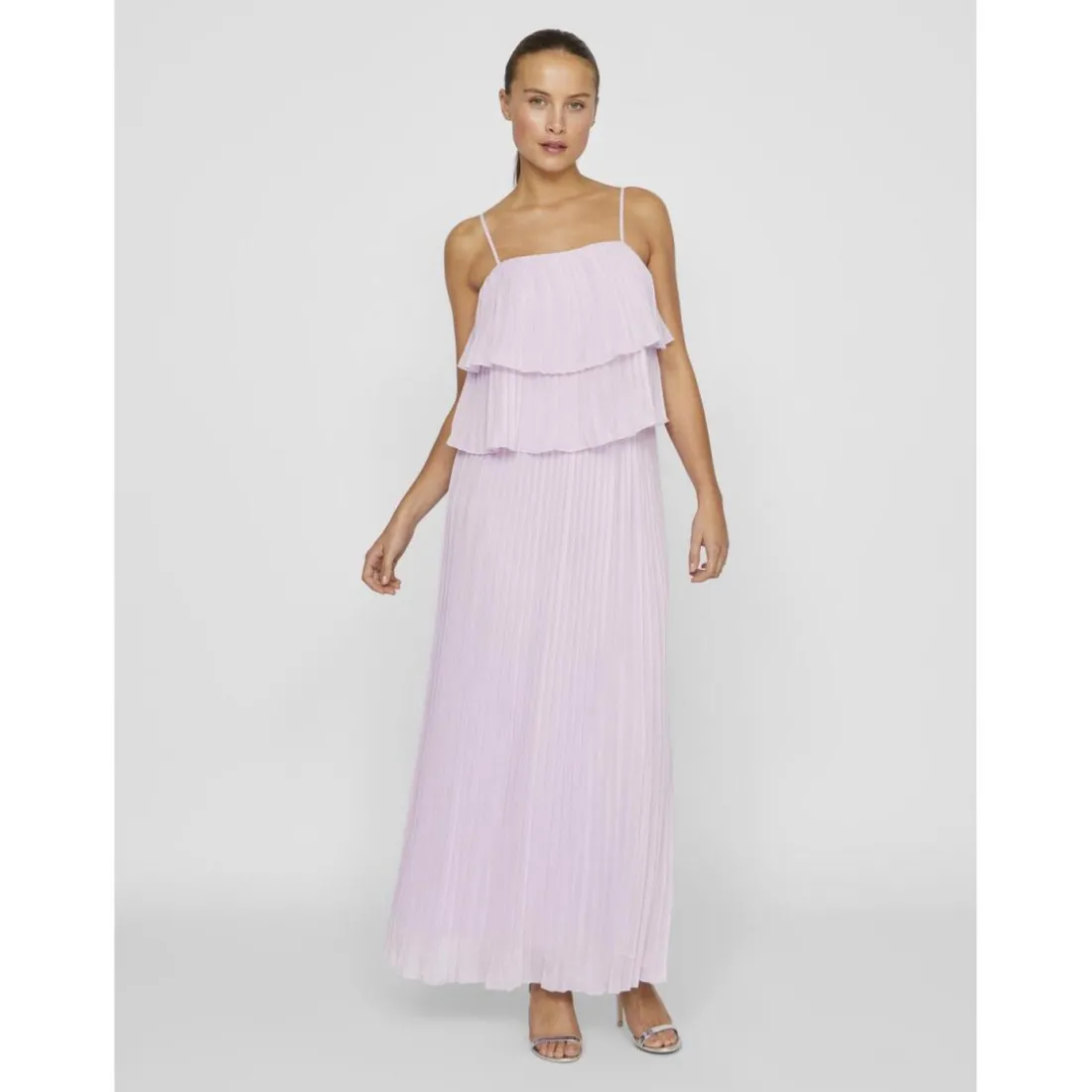 Robe longue à bretelles Chiffan violet Page