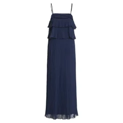 Robe longue à bretelles Chiffan bleu Luna