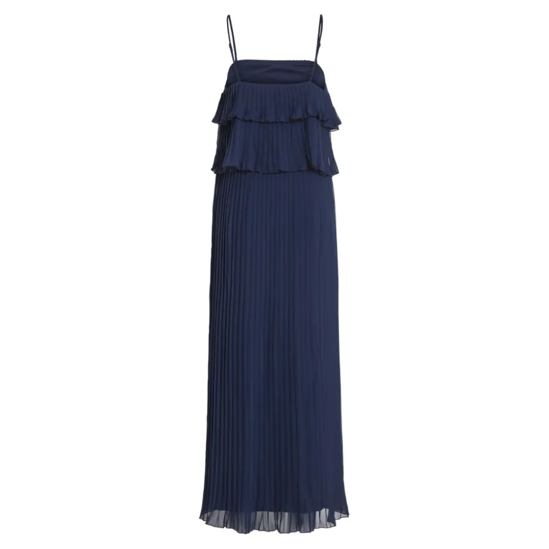 Robe longue à bretelles Chiffan bleu Luna