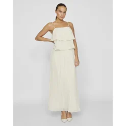 Robe longue à bretelles Chiffan gris Gaia