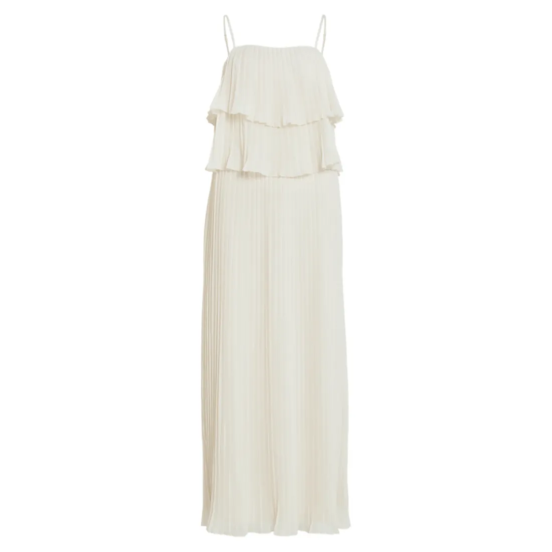 Robe longue à bretelles Chiffan gris Gaia