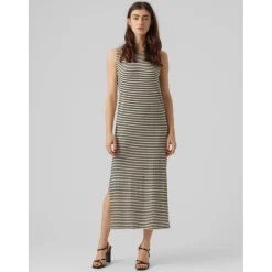 Robe longue avec fentes latérales gris