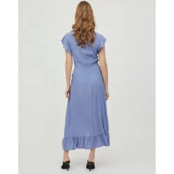 Robe longue bleu clair en viscose