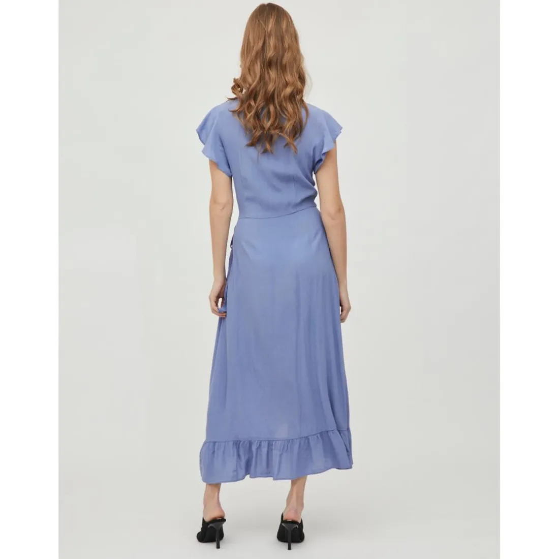 Robe longue bleu clair en viscose