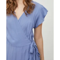 Robe longue bleu clair en viscose