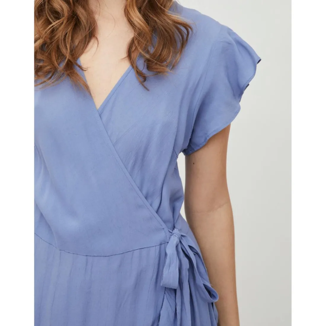 Robe longue bleu clair en viscose
