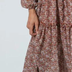 Robe longue boutonnée Jeanne Terracota
