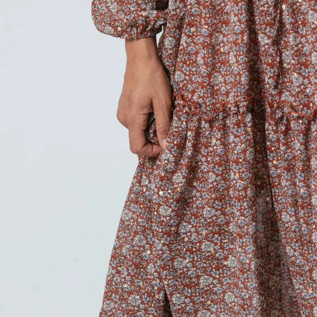 Robe longue boutonnée Jeanne Terracota