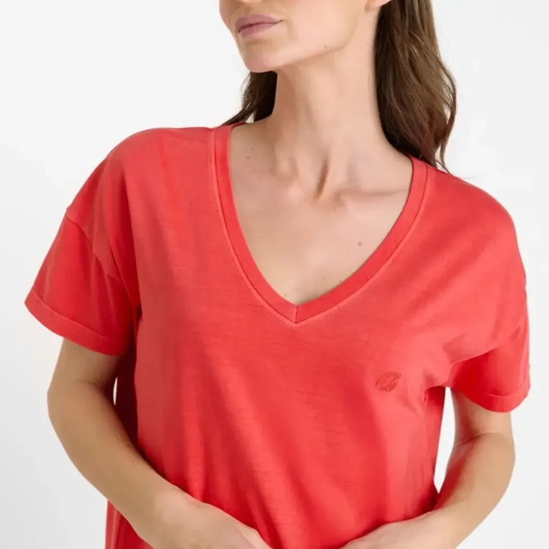 Robe longue droite ROJO rouge Lucie en coton