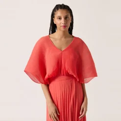 Robe longue empire rouge