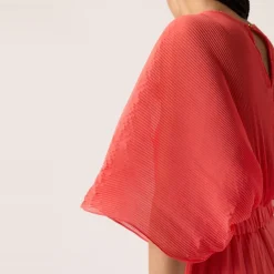 Robe longue empire rouge