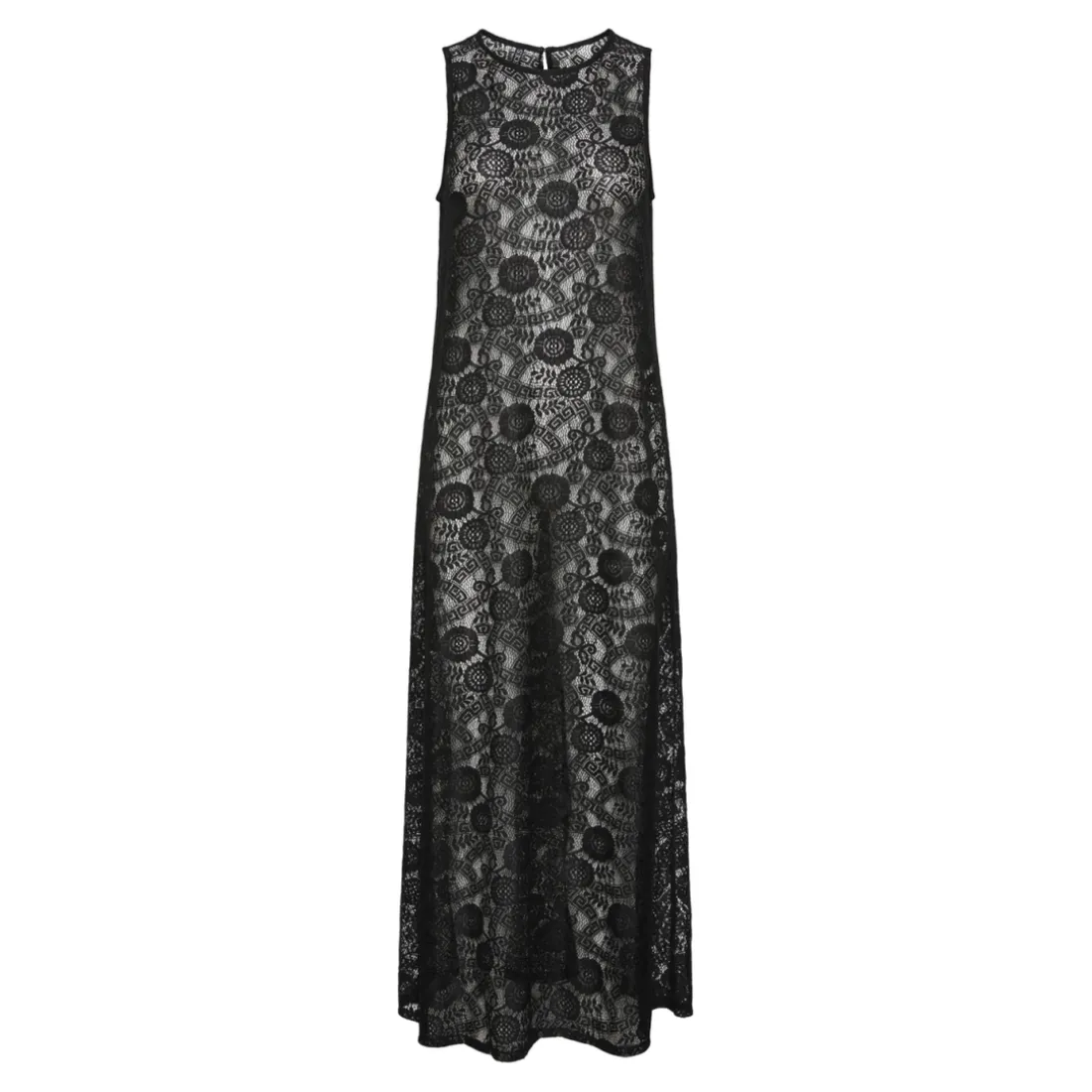 Robe longue en dentelle Colline noir Anya