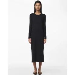 Robe longue manches longues en jersey noire Kylie Noor