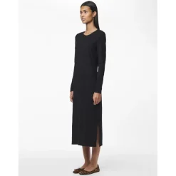 Robe longue manches longues en jersey noire Kylie Noor
